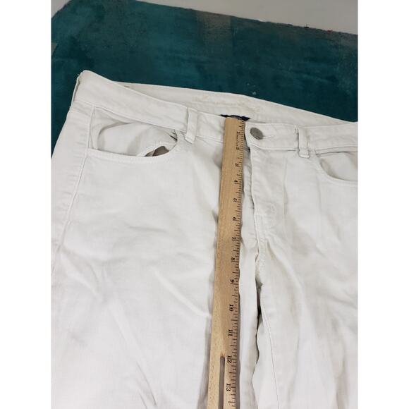 American Eagle Jeans Size 12 Womens White Denim Stretch Pants Mid Rise Jegging - Picture 7 of 13